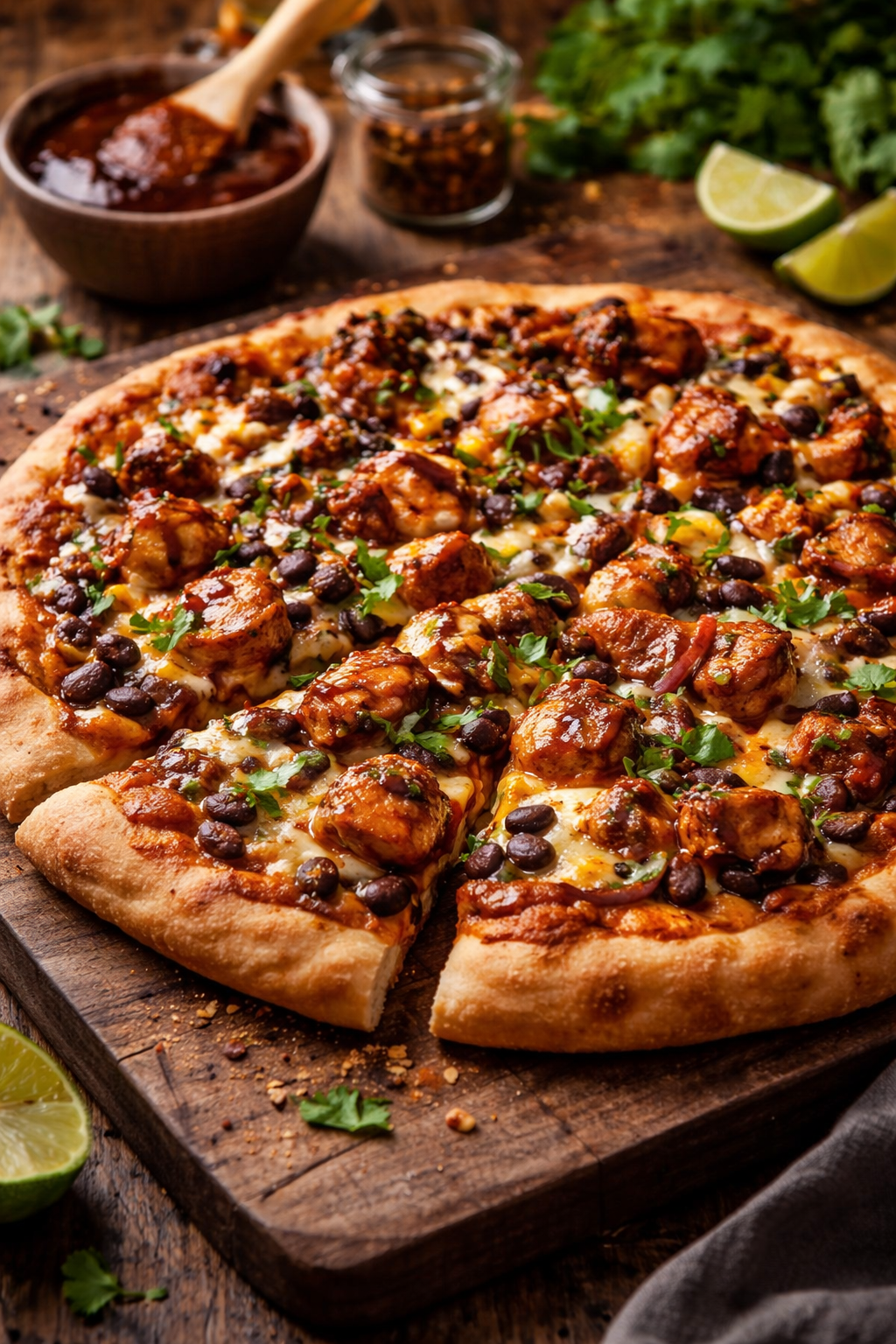 BBQ Chicken & Black Bean Pizza