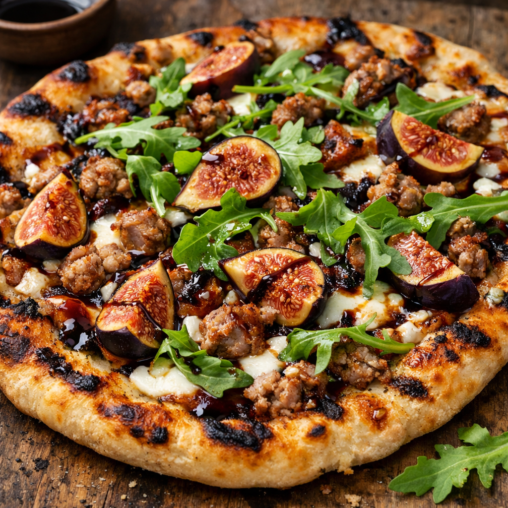 Grilled Sausage and Fig Pizza