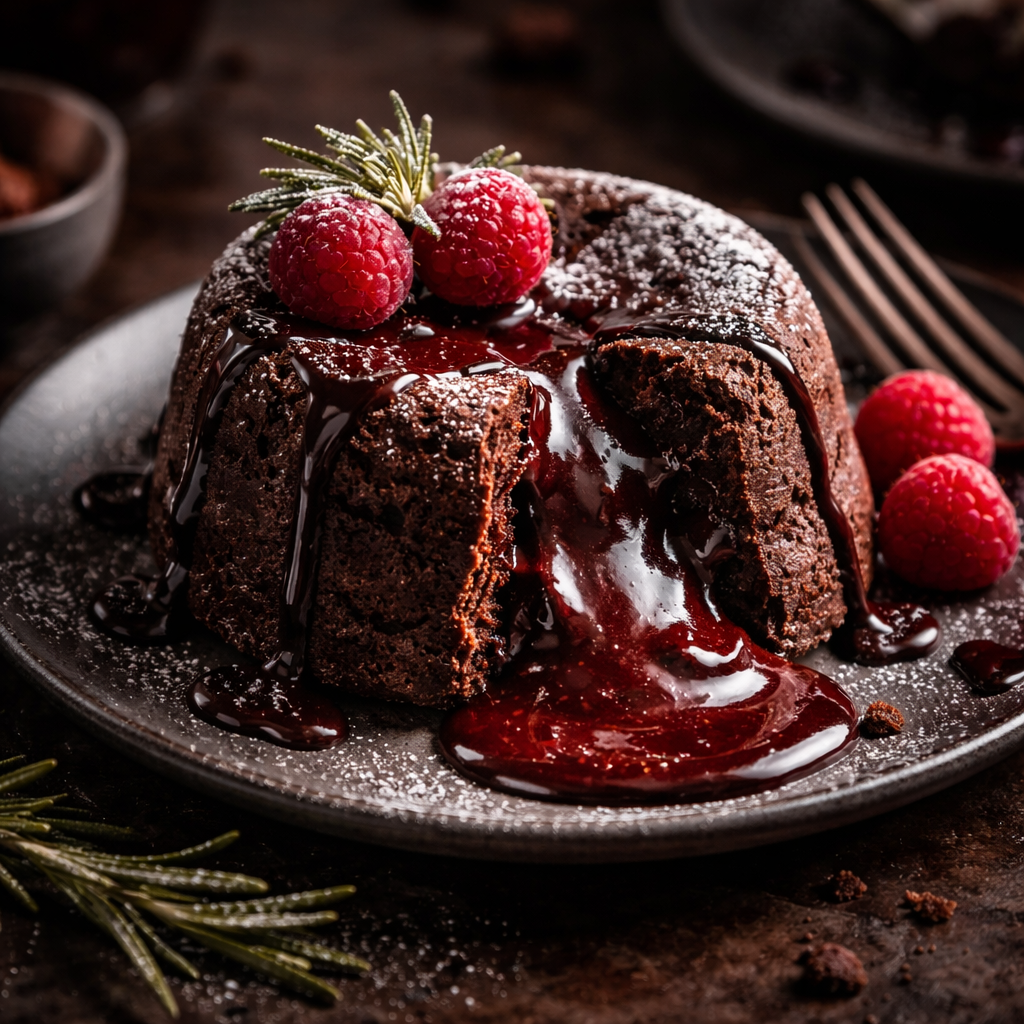 Molten Spiced Chocolate Cabernet Cakes