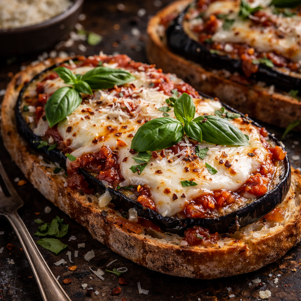 Open Faced Eggplant Marinara