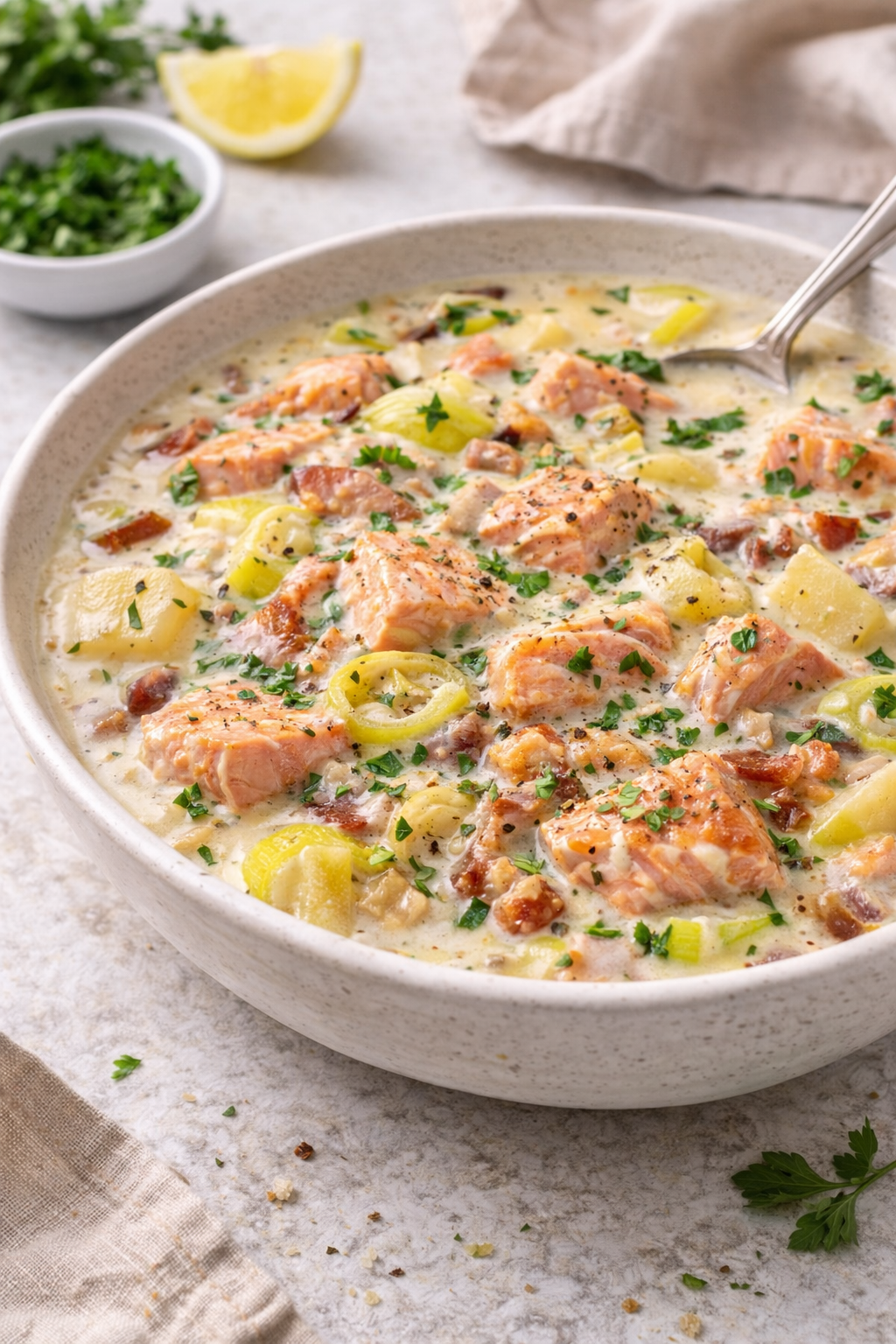 Salmon and Leek Chowder
