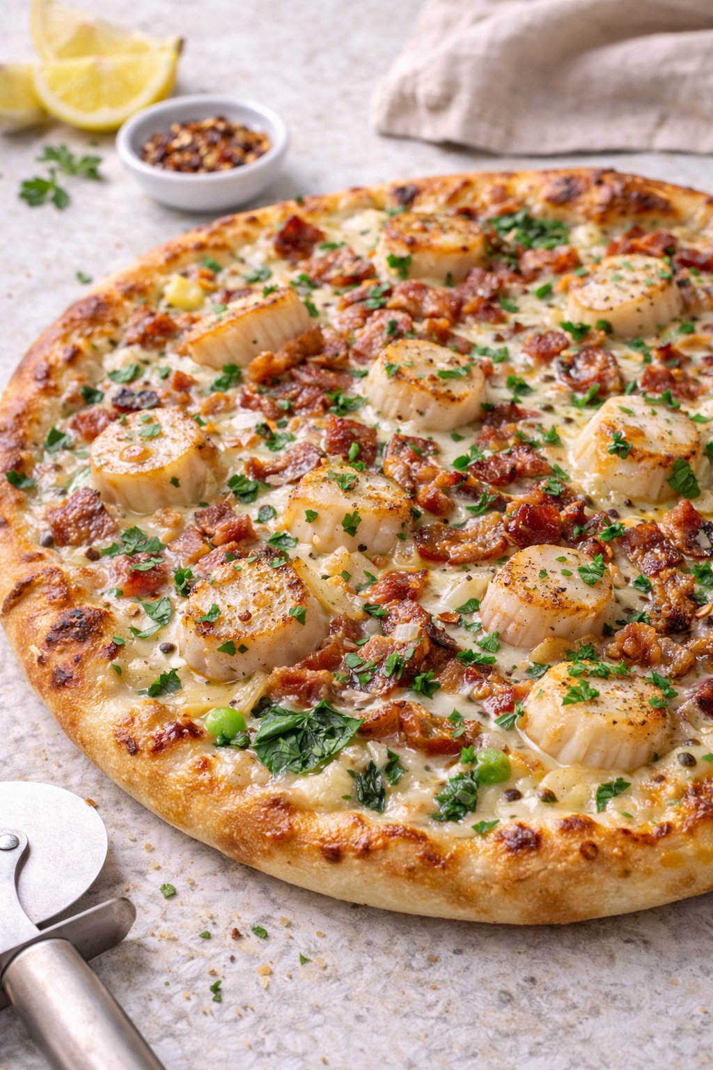 Scallop & Bacon Pizza
