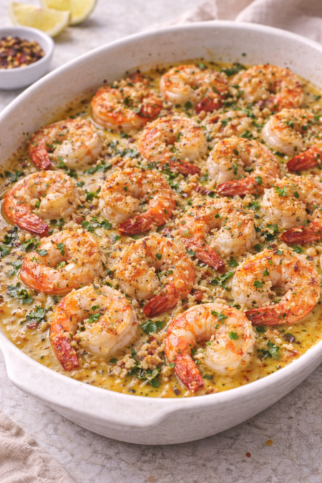 Shrimp Scampi Bake
