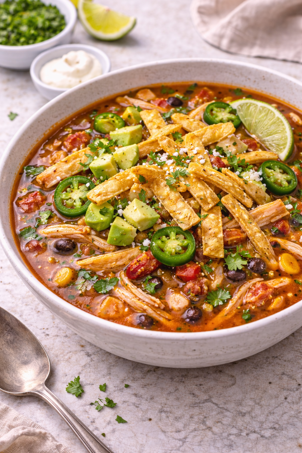 Spicy Chicken Tortilla Soup